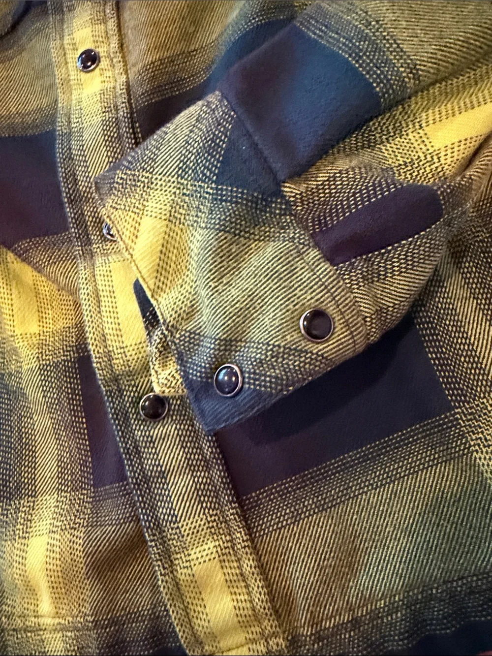 The North Face Neon Green and Dark Green Plaid Button-Down flannel shirt
